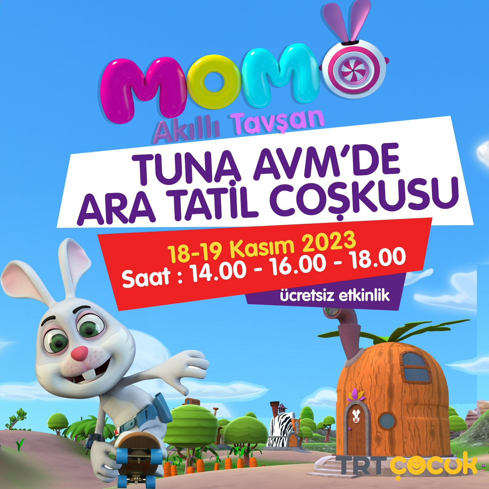 Akıllı Tavşan Momo ile Tuna Avm’de ara tatili eğlenceye dönüşüyor